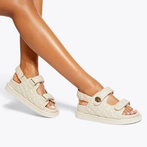 Kurt Geiger London Orson Sandal | Bone Quilted Platform Size 37 (US 6.5–7) NWT